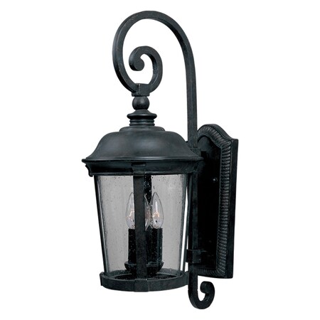 Maxim Three Light Bronze Seedy Glass Wall Lantern 3024CDBZ